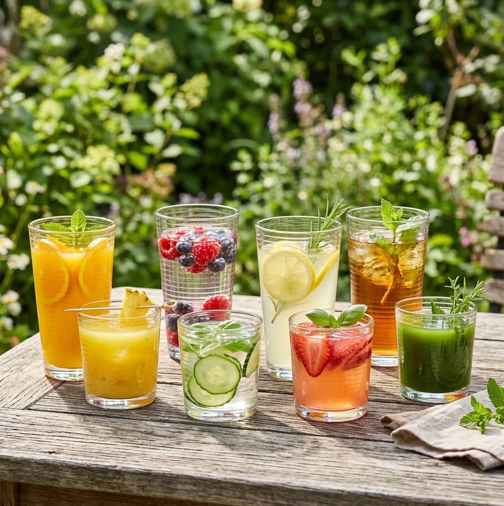 Highball 450ml / Tumbler Glasses 380ml - 8pk Ribbed Design