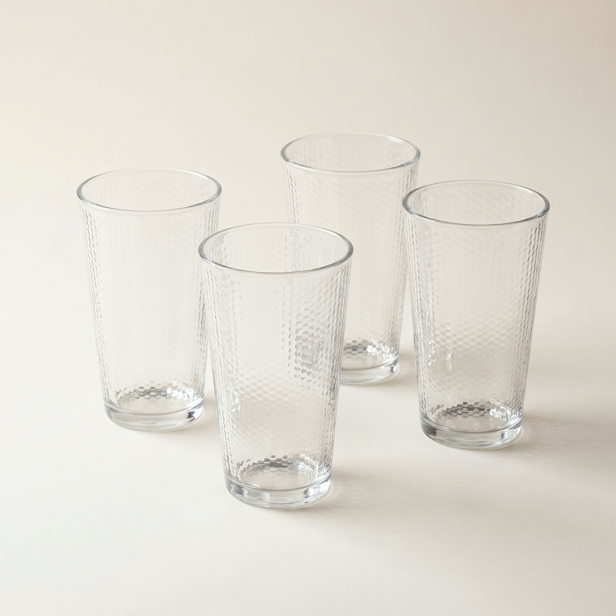 Highball Glasses 450ml - 4pk Honeycomb Design
