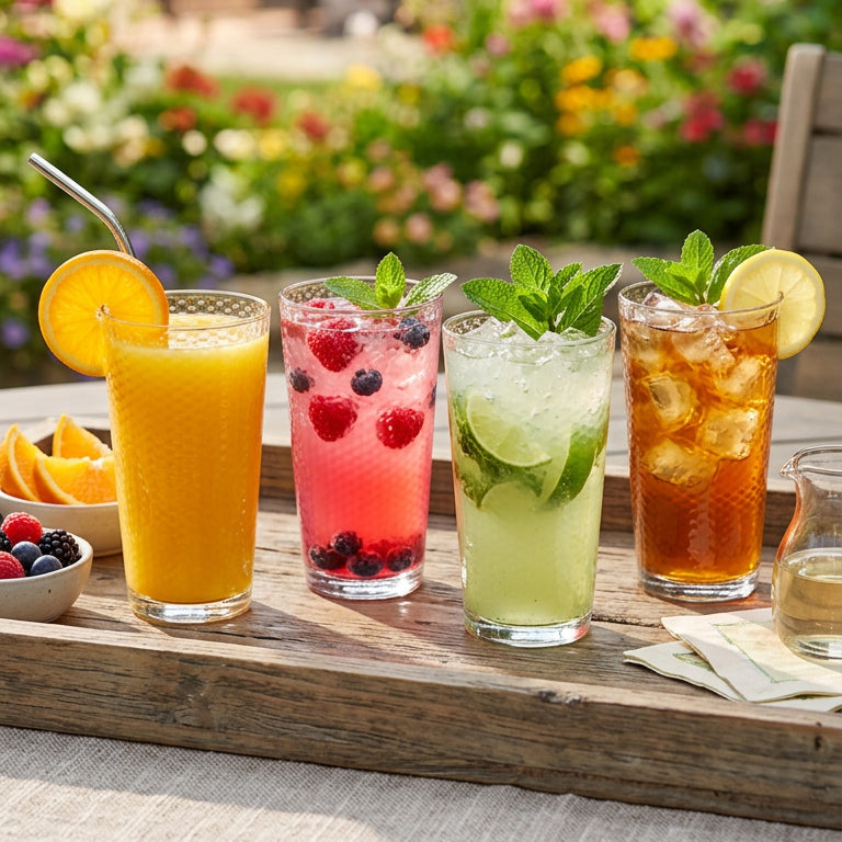 Highball Glasses 450ml - 4pk Honeycomb Design