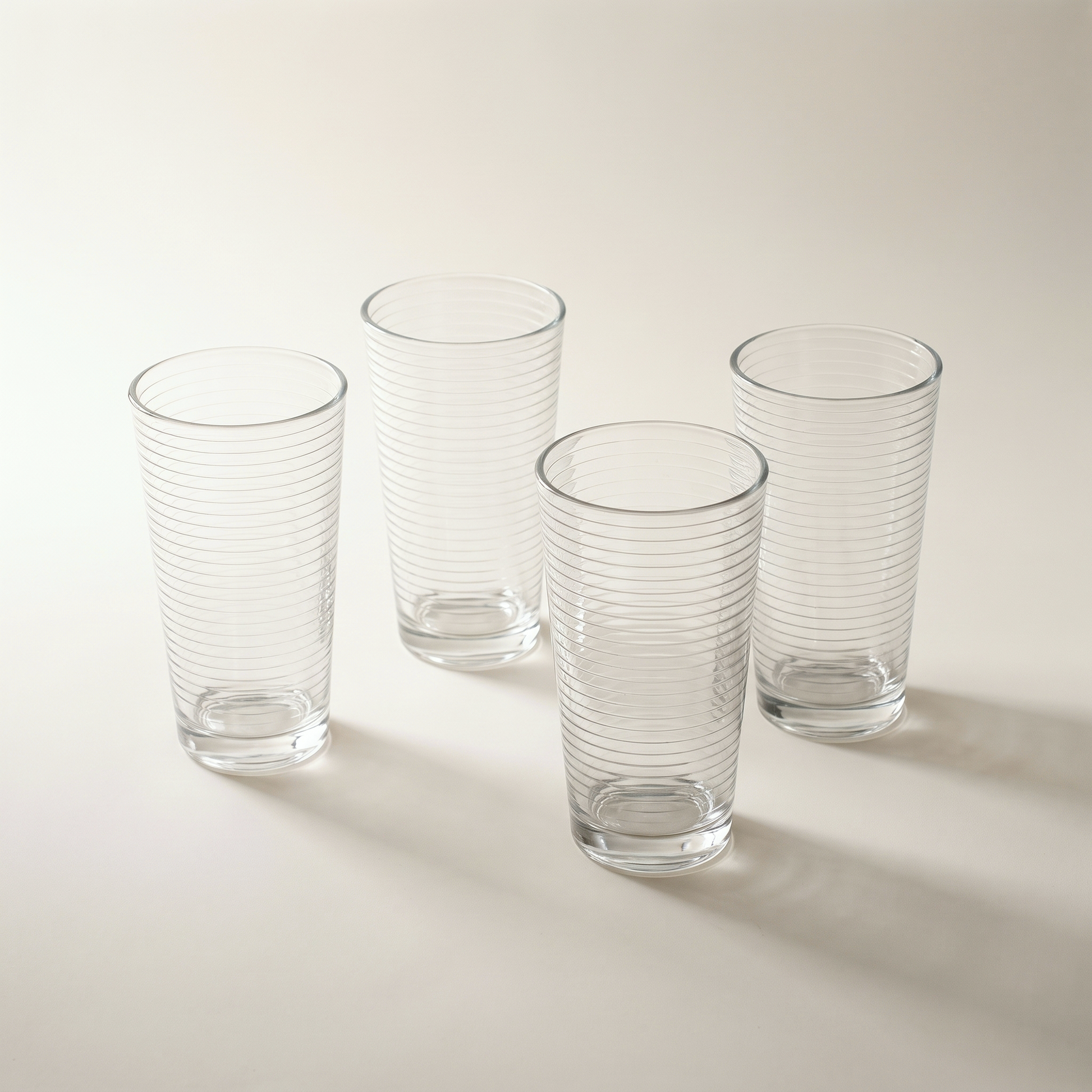 Highball Glasses 450ml - 4pk Ribbed Design