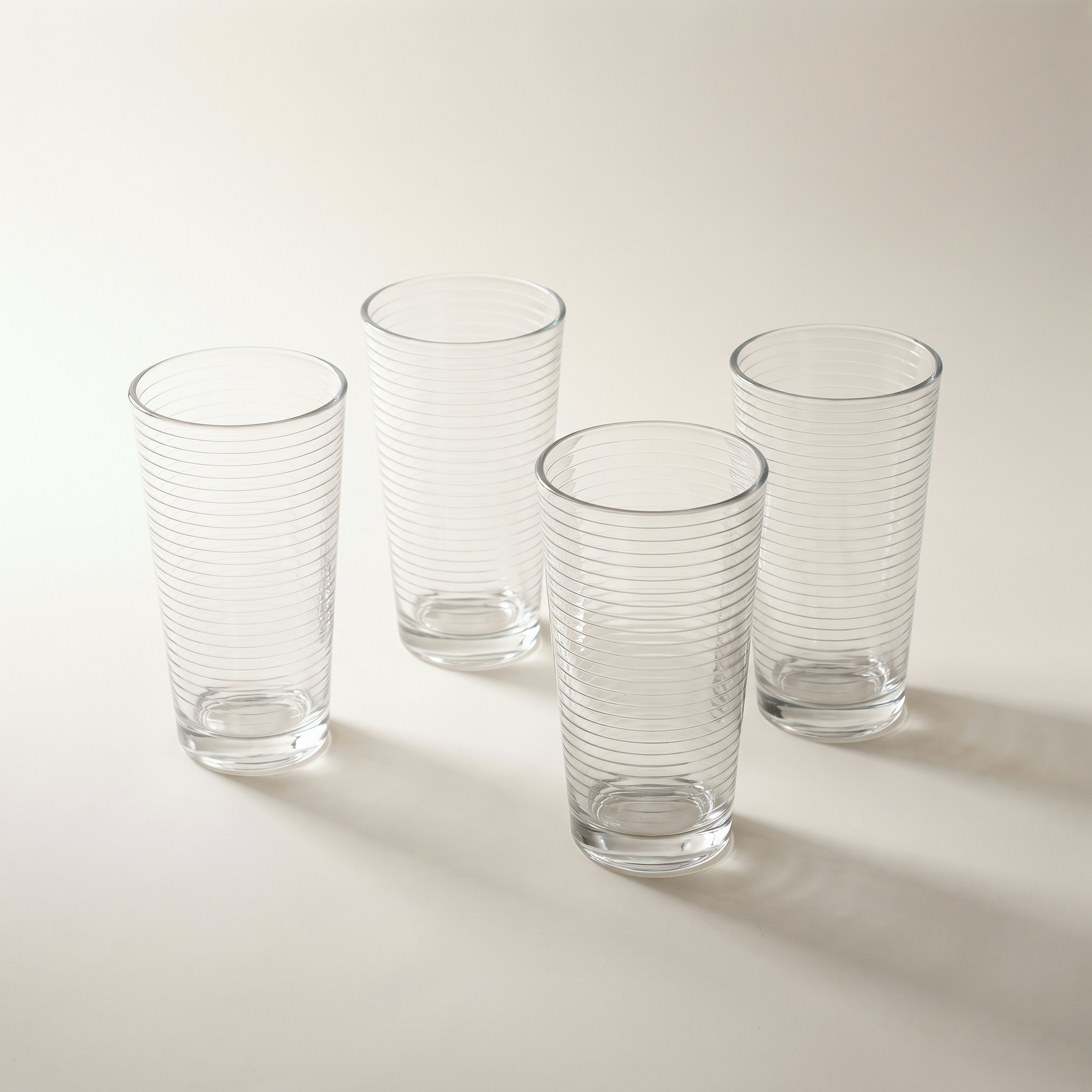 Highball Glasses 450ml - 4pk Ribbed Design