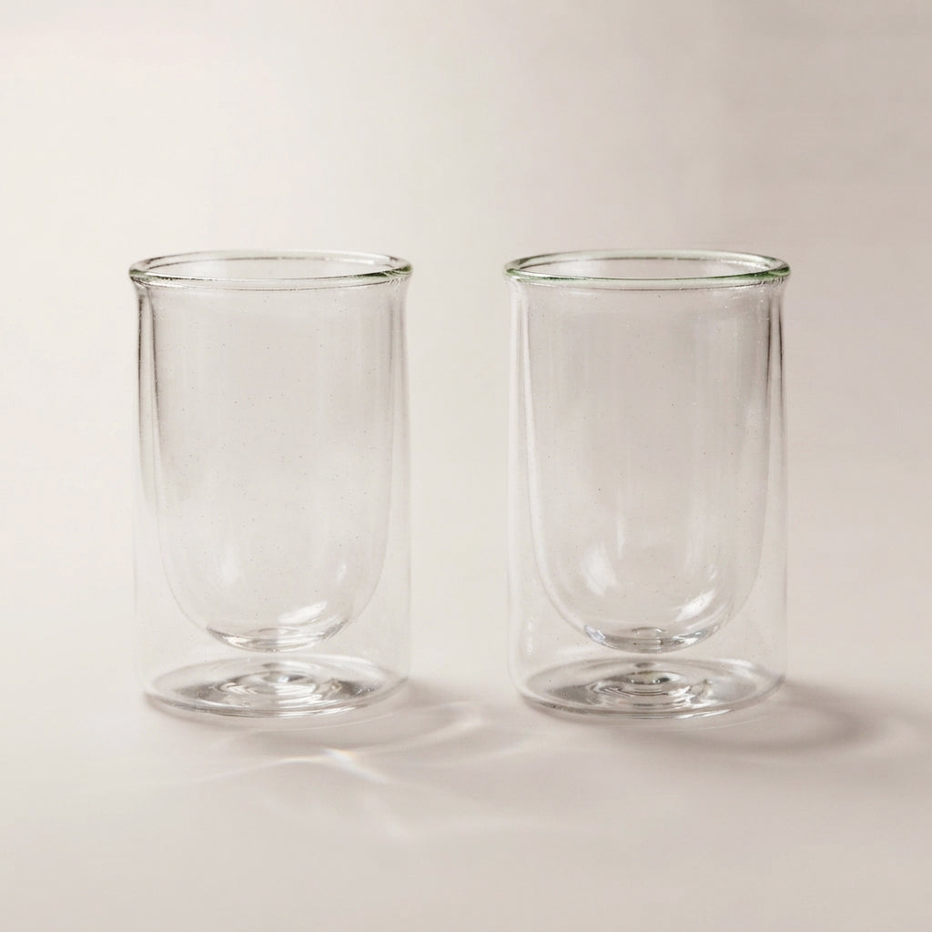 Double-Wall Contour-Lip Borosilicate Glasses, Set of 2 — 330 ml