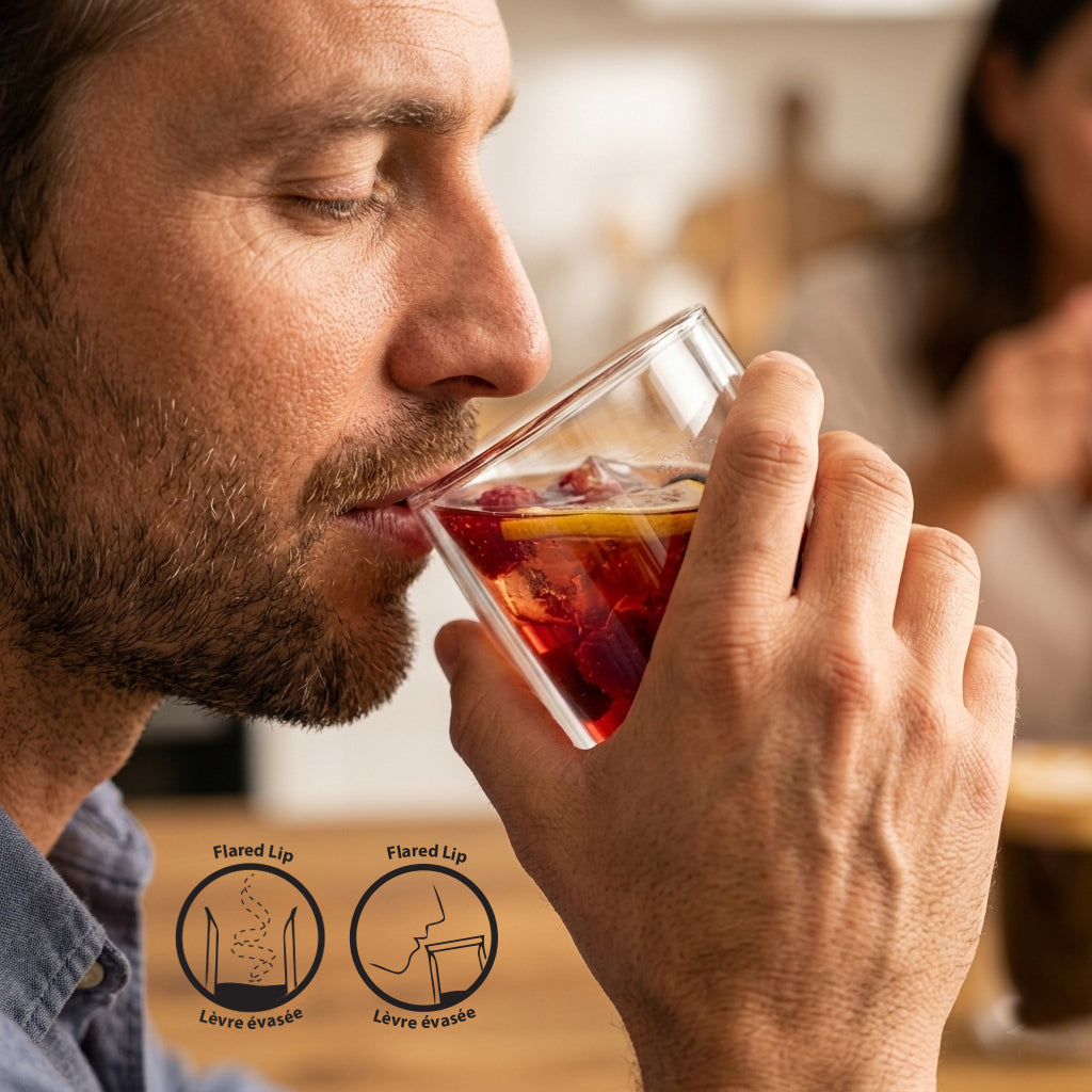 Double-Wall Contour-Lip Borosilicate Glasses, Set of 2 — 330 ml