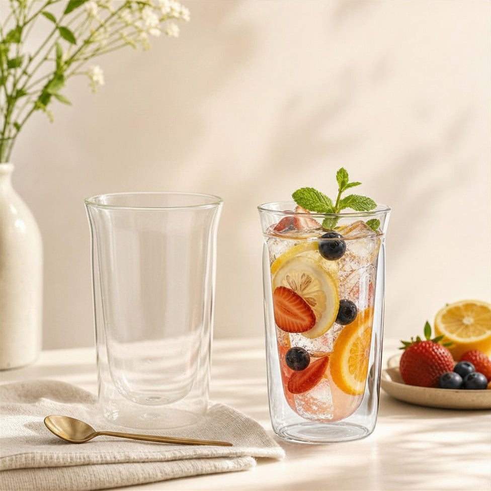 Double-Wall Single-Lip Glasses, Set of 2 — 280 ml