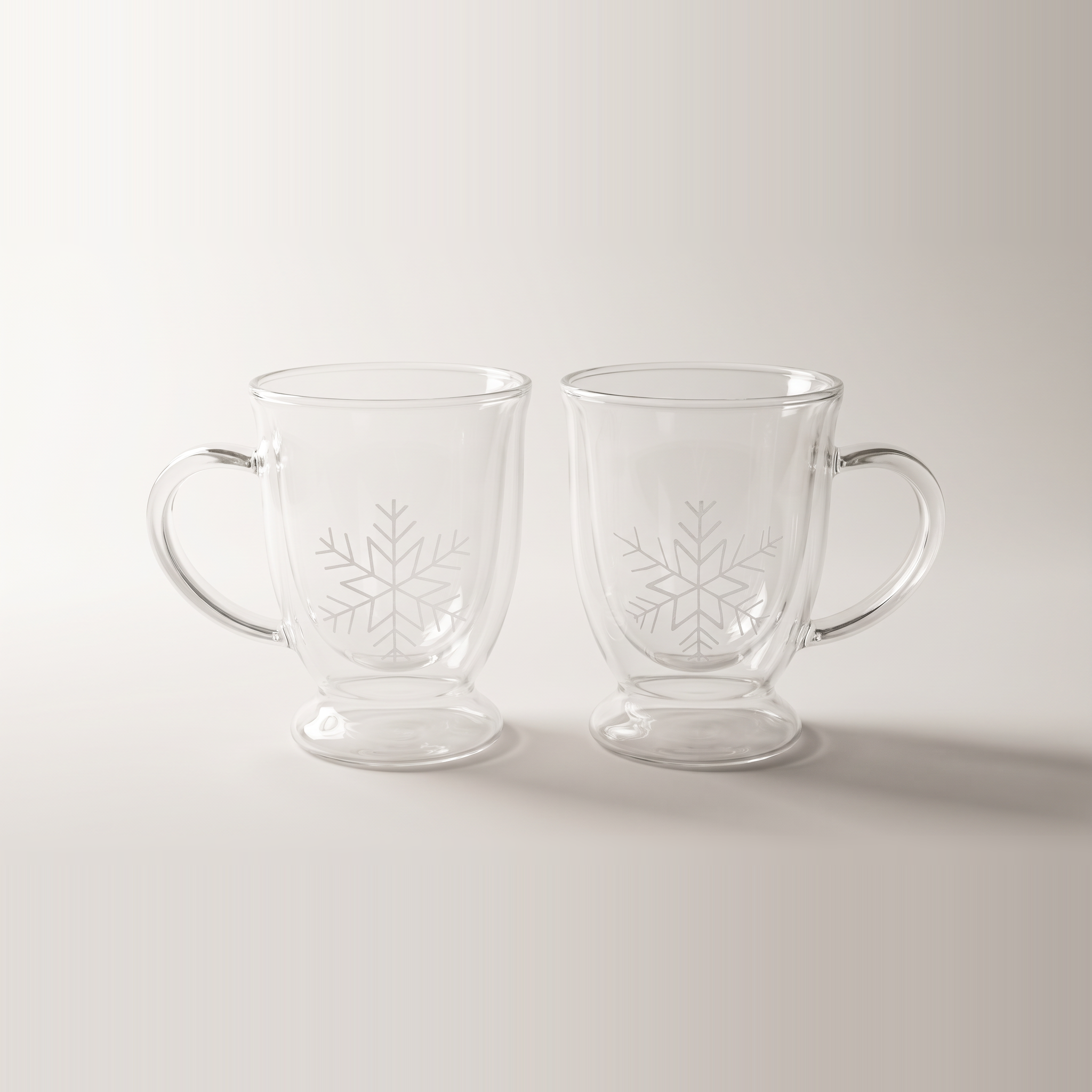 Tasses en verre à double paroi à flocons de neige, 350 ml