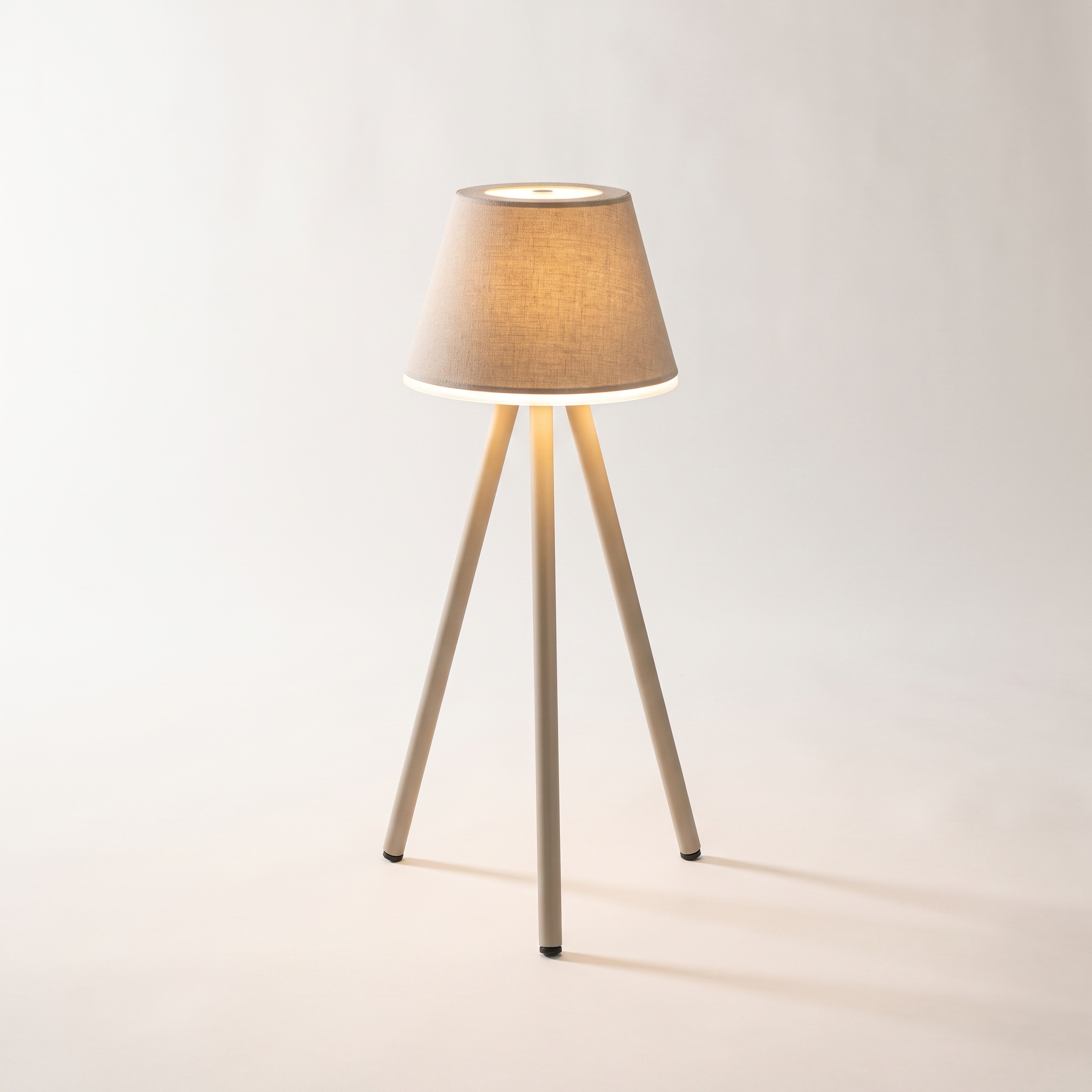 Rechargeable LED Tripod Table Lamp "Oriana" — Beige, 28 cm