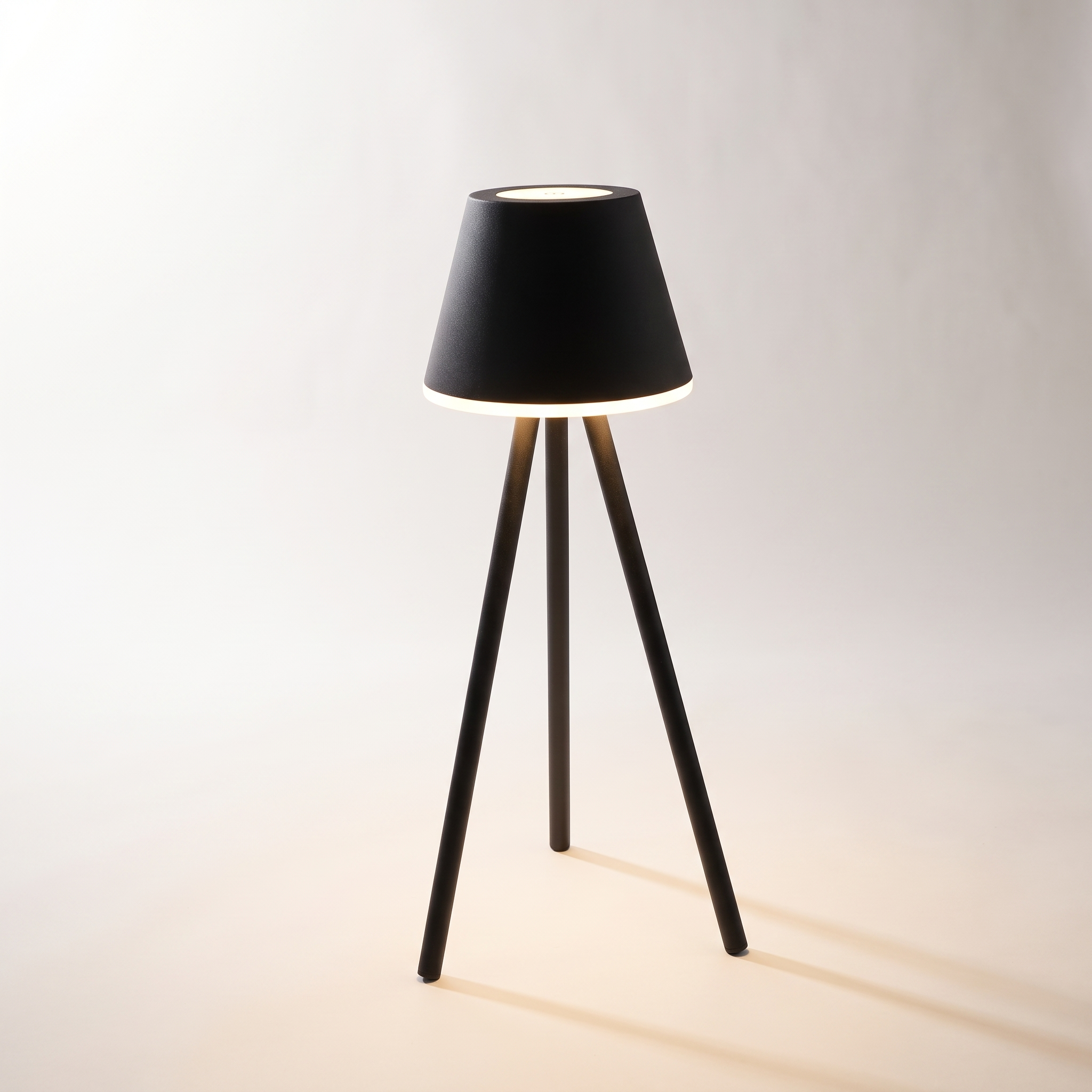 Rechargeable LED Tripod Table Lamp "Oriana" — Black, 28 cm