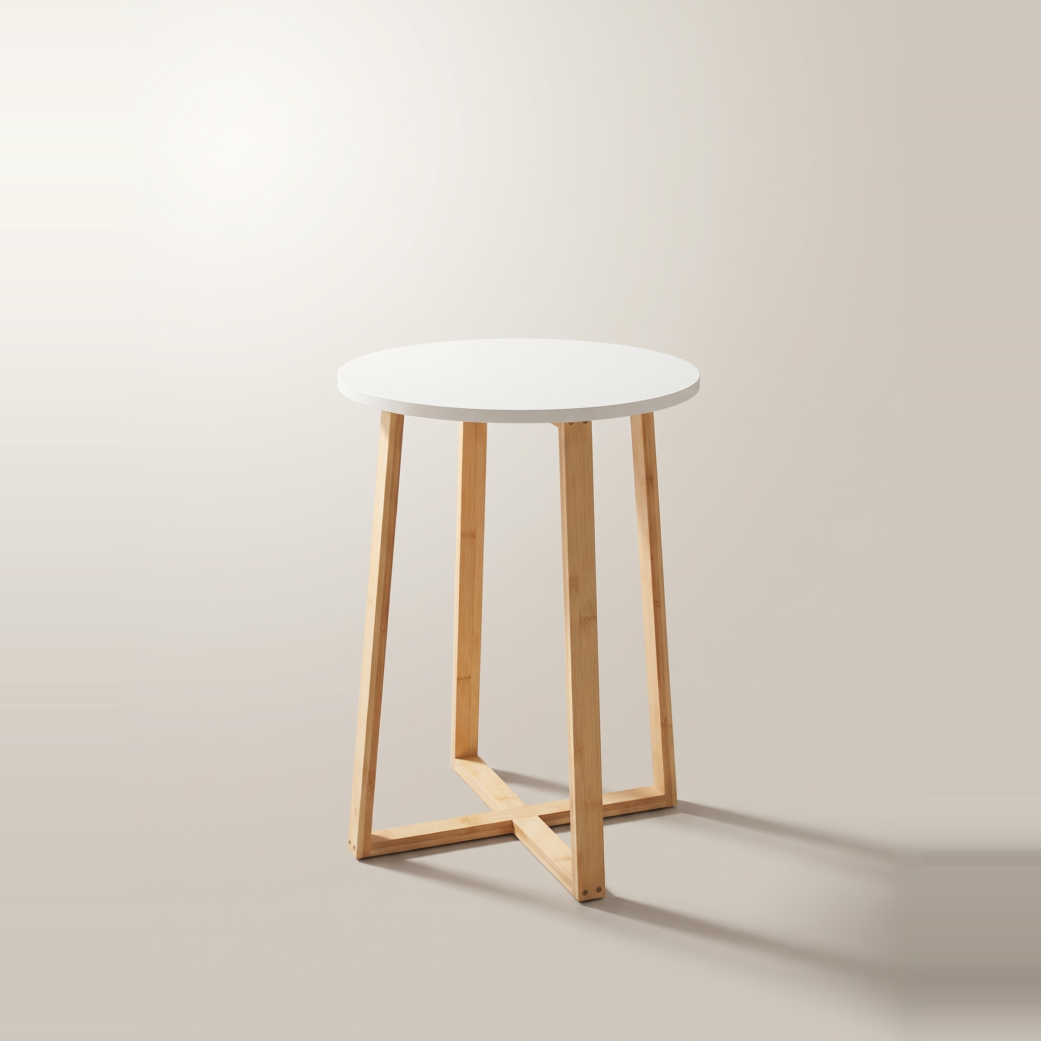 Round Side Table, MDF Top with Pine Legs, 50 x 50 x 50 cm