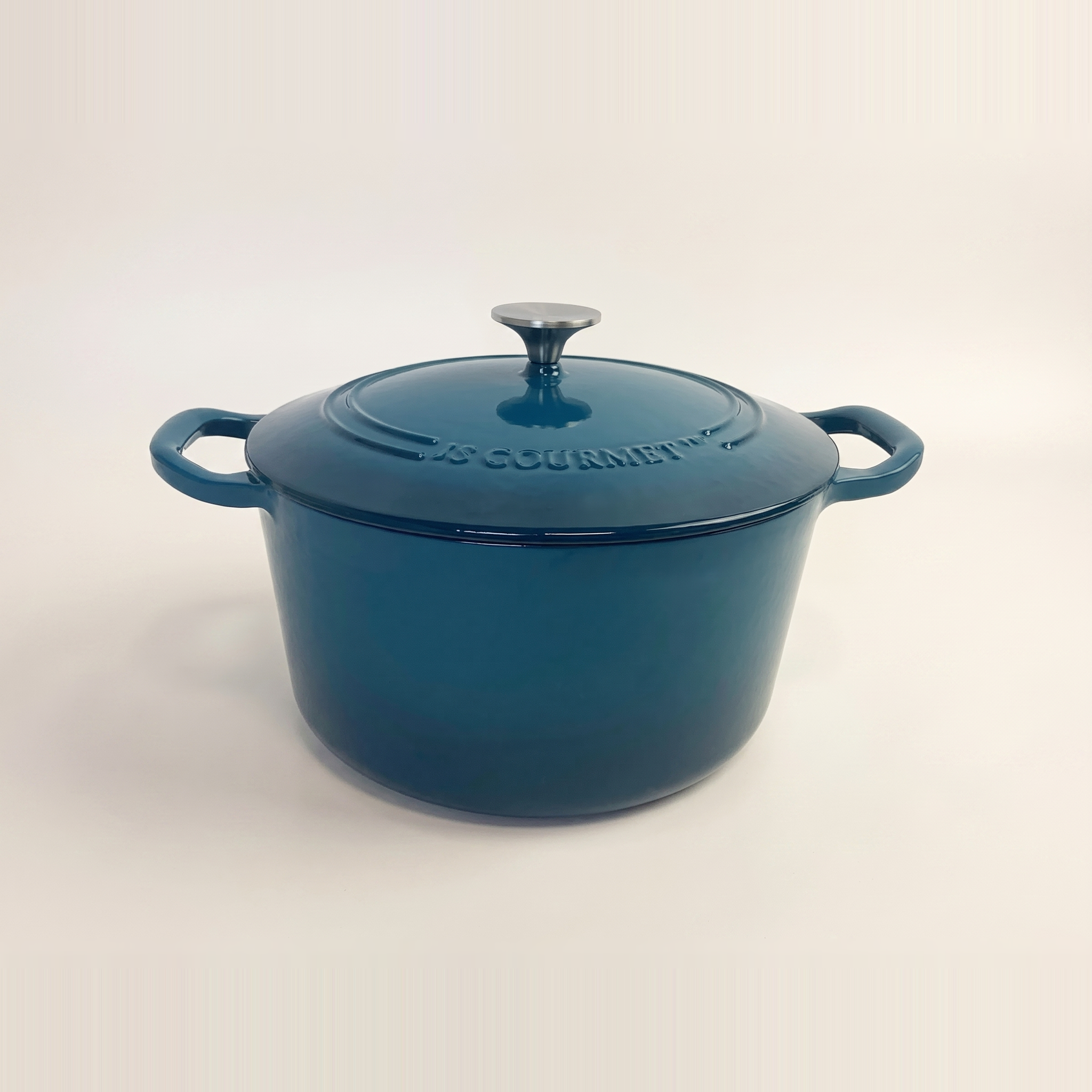Enameled Cast Iron Covered Round Dutch Oven, 6.2L (6.6 Qt), Blue Sapphire