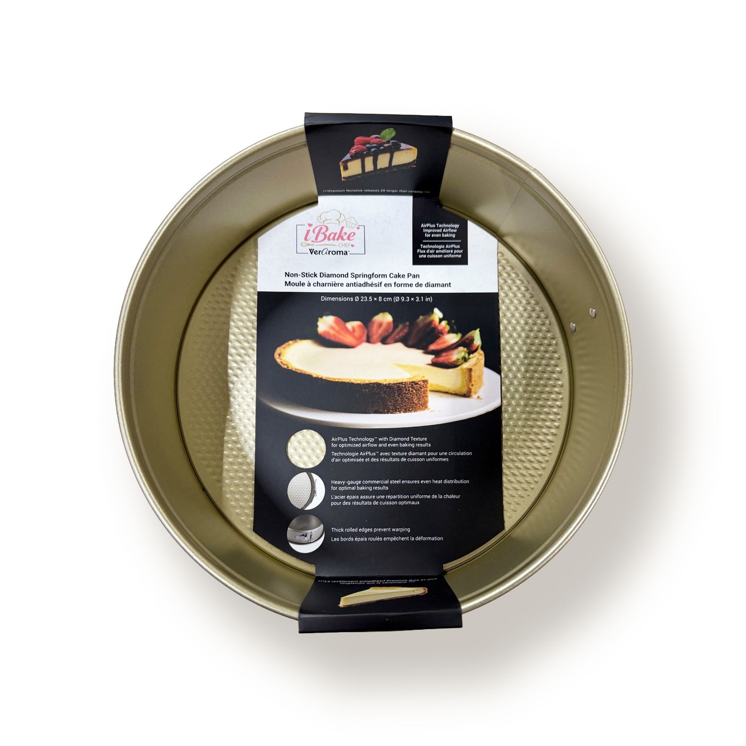 7-99897 retail packaging — iBake Non-Stick Diamond Springform Cake Pan - 23.5 cm — Cham