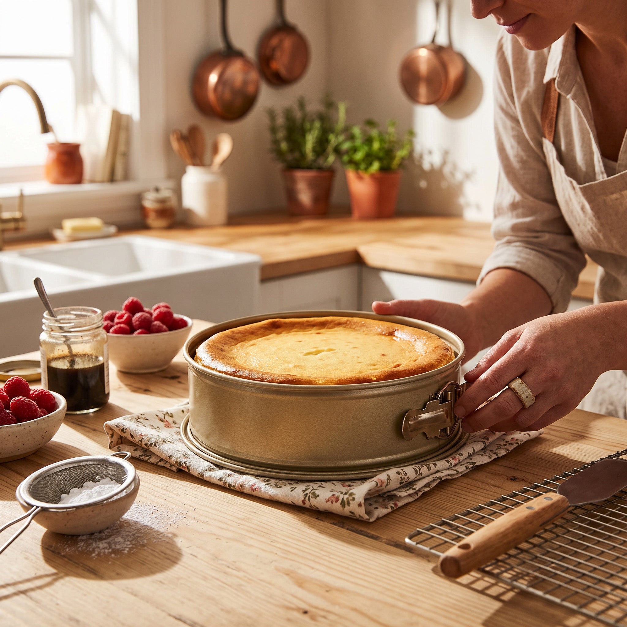 Moule à gâteau à charnière antiadhésif iBake Diamond - 23,5 cm — Or Champagne