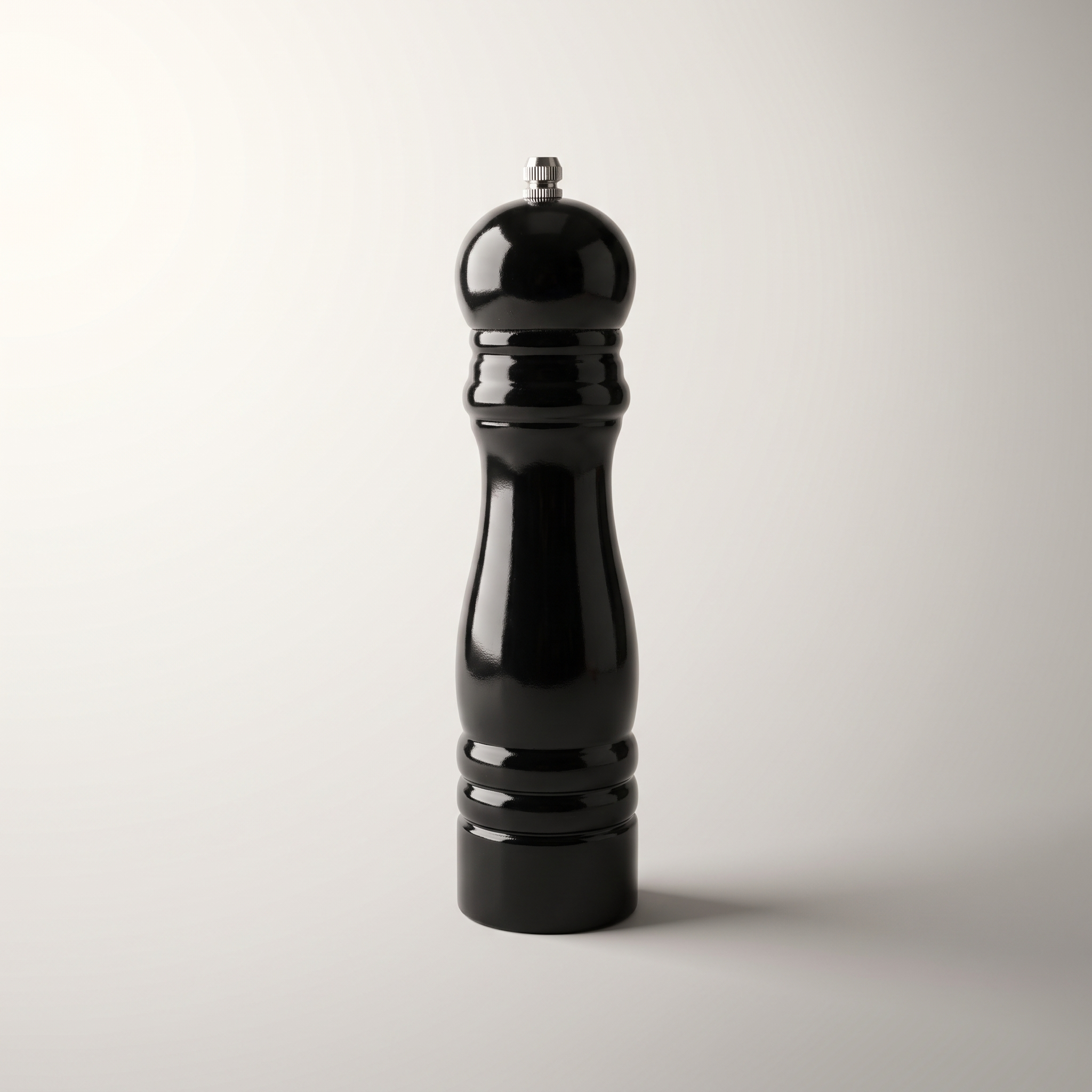 Moulin à sel et à poivre en bois d'hévéa — Noir brillant
