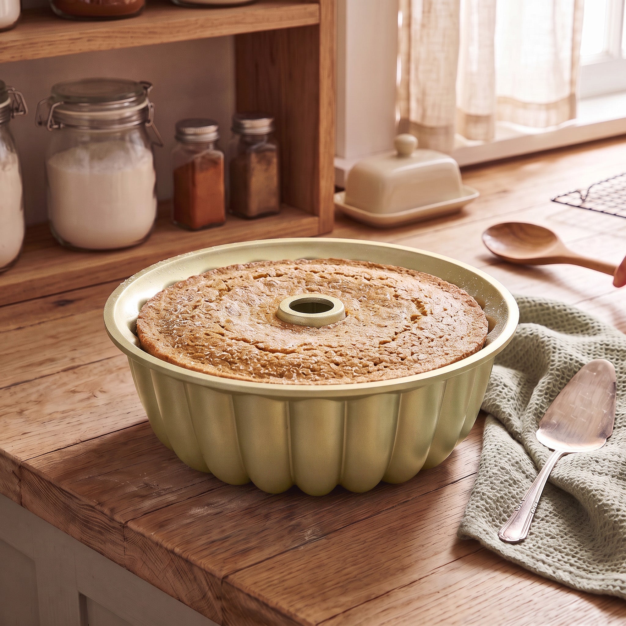 Moule à gâteau Bundt antiadhésif iBake — Or champagne