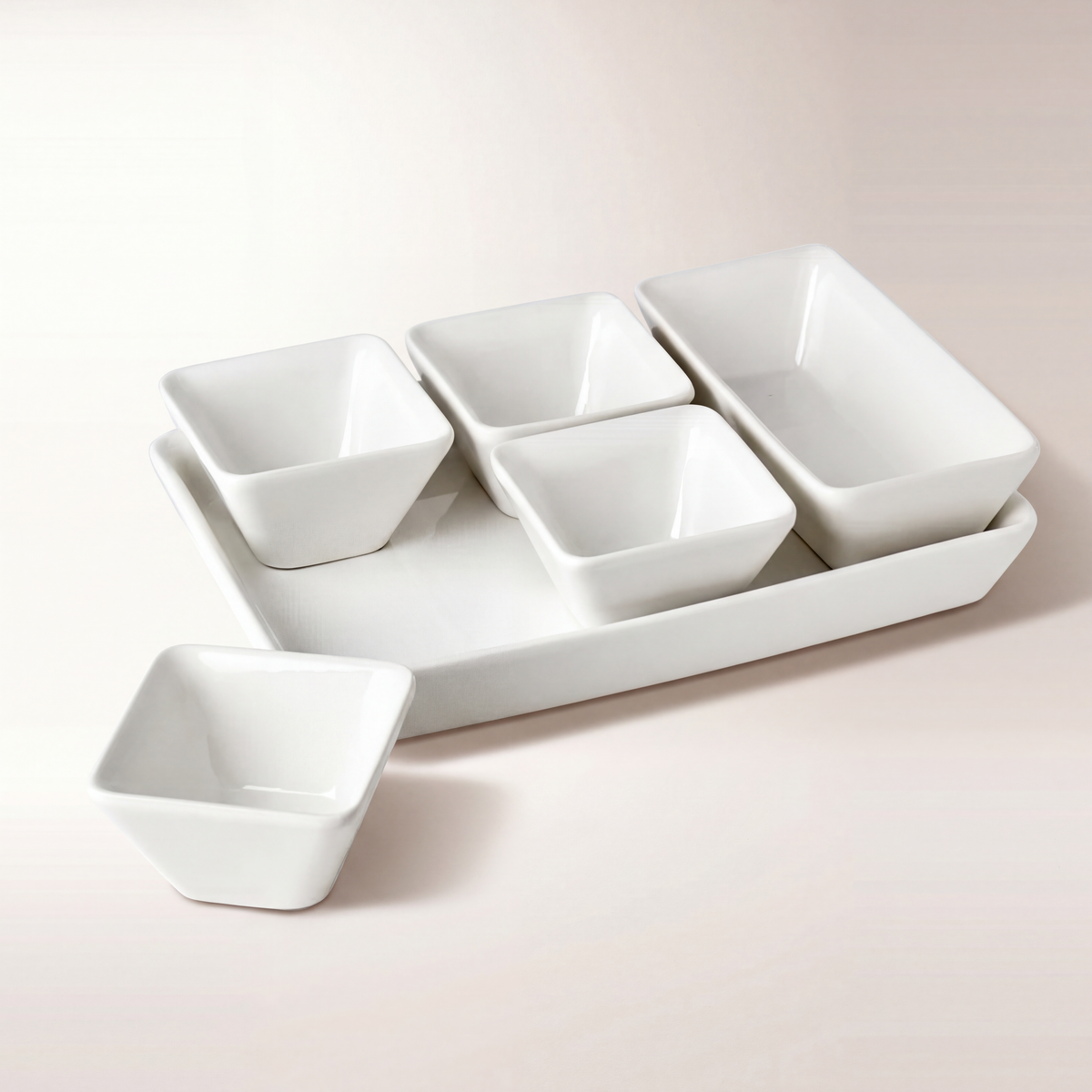 6-Piece Large Ceramic Serving Tray Set