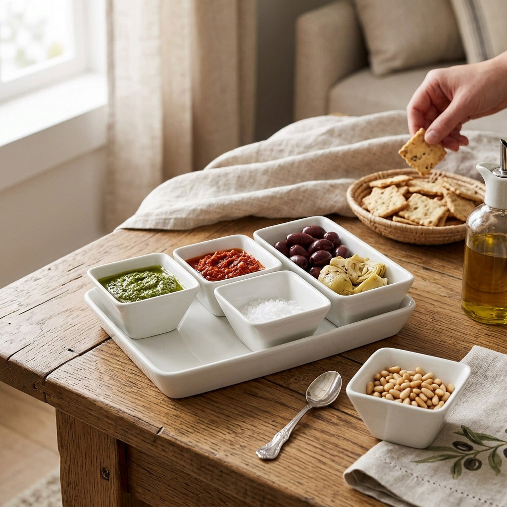 6-Piece Large Ceramic Serving Tray Set