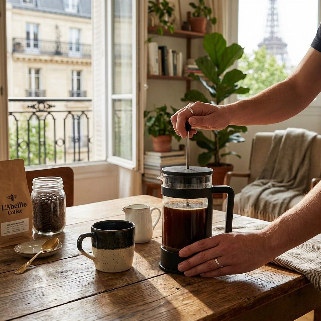 Diamond-Shaped Grid French Press Coffee Maker 1000ml