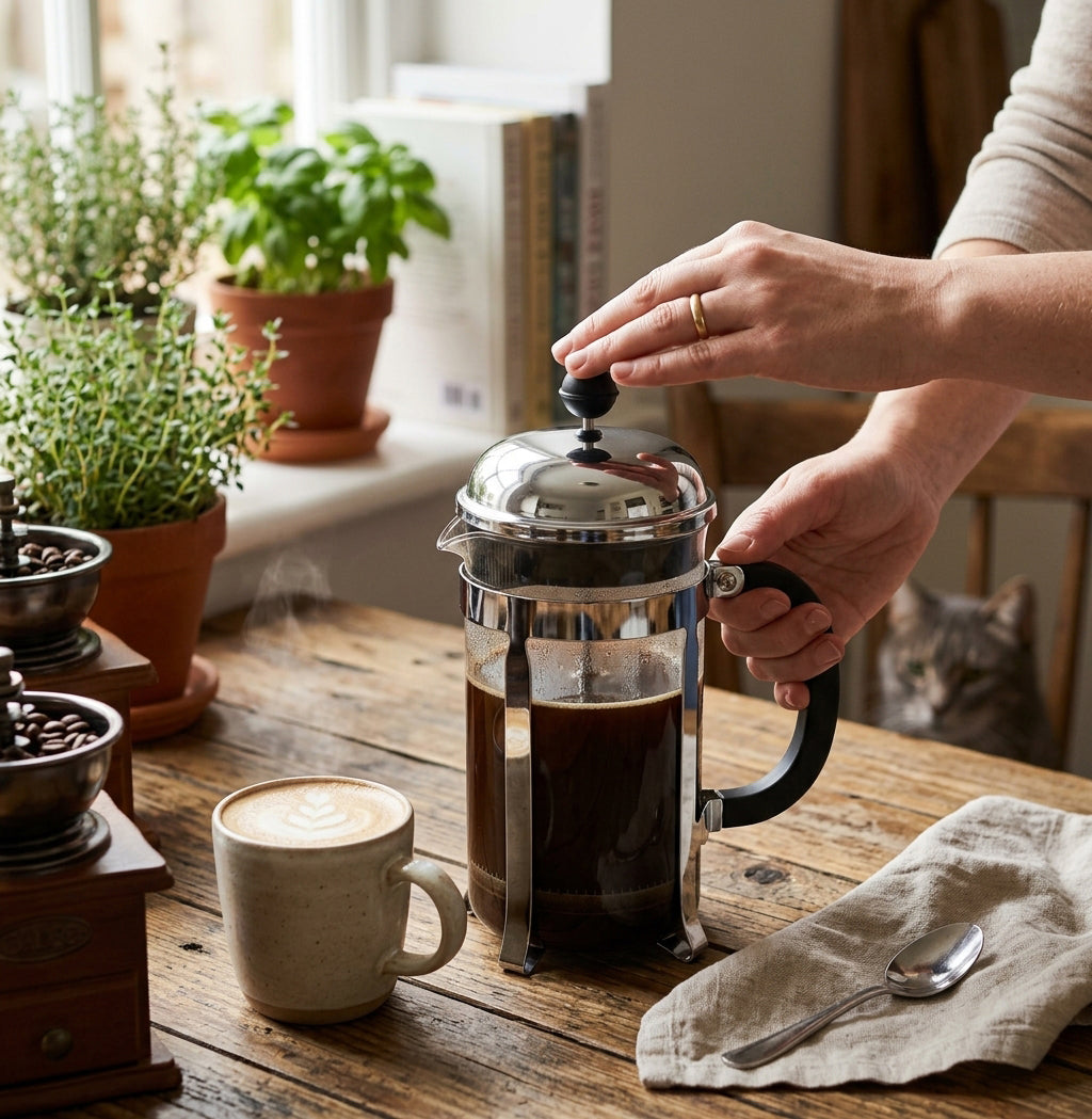 Glass and Stainless Steel French Press, 1000 ml