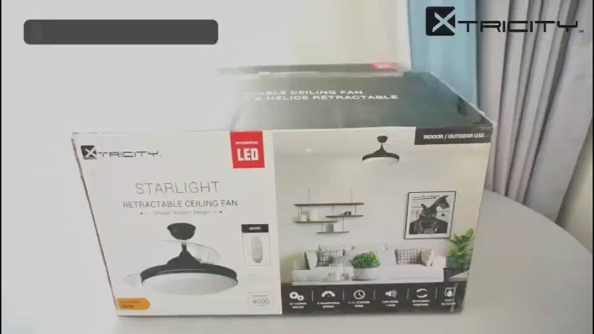 Charger la vidéo : 42" LED Ceiling Fan with Light &amp; Remote — Black — installation video