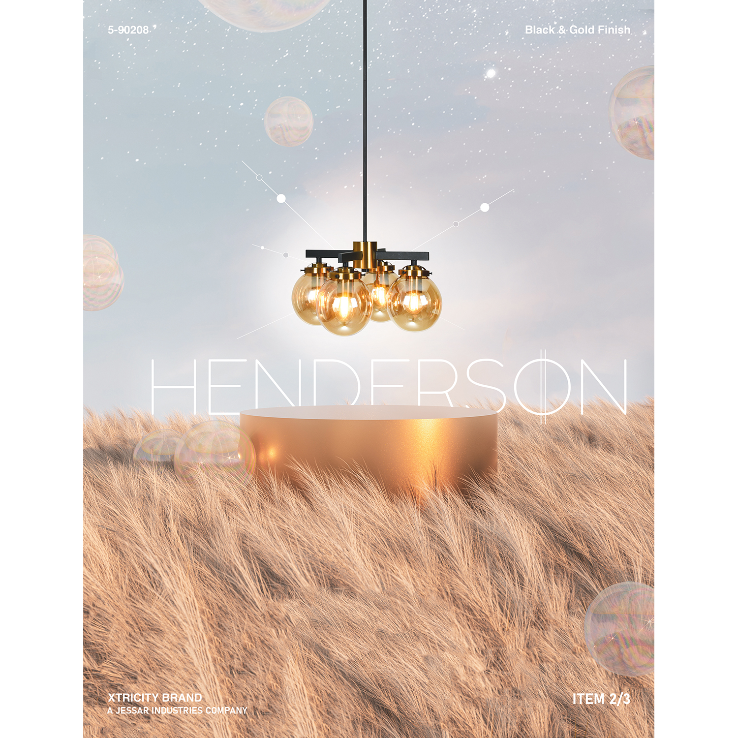 INDOOR WALL MOUNT BLACK, GOLD & AMBER BRASS “HENDERSON” #5-90210 – Jessar